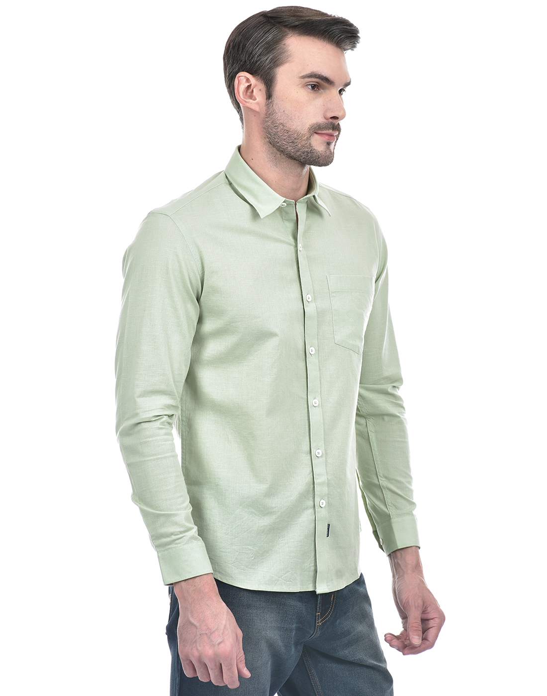 Numero Uno Men Solid Green Shirt